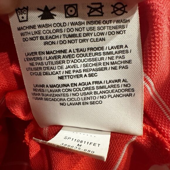 Nike Golf Women’s Active Dri-fit Coral White Striped Polo Tank Top Medium - Picture 9 of 10